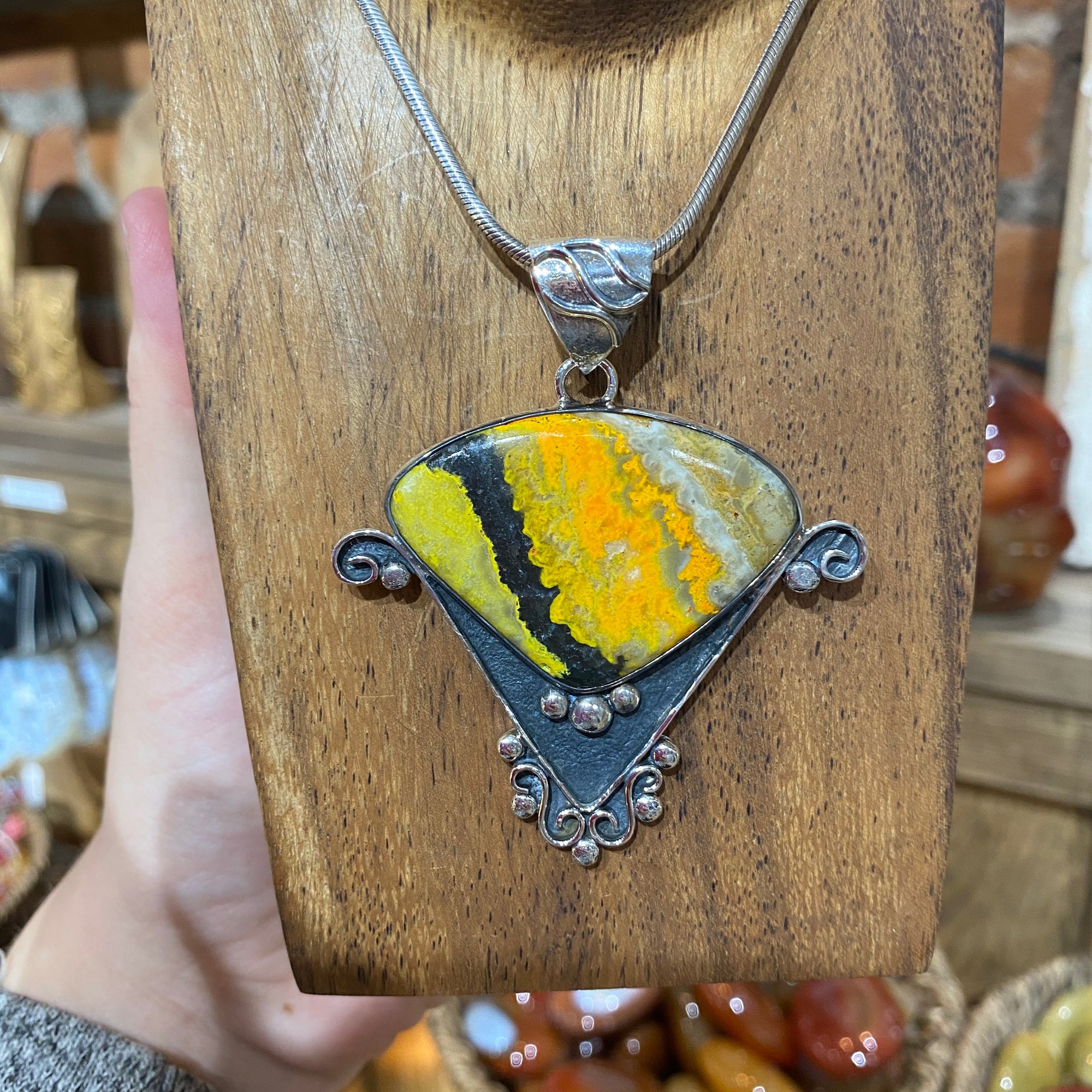 Bumble Bee Jasper Pendant