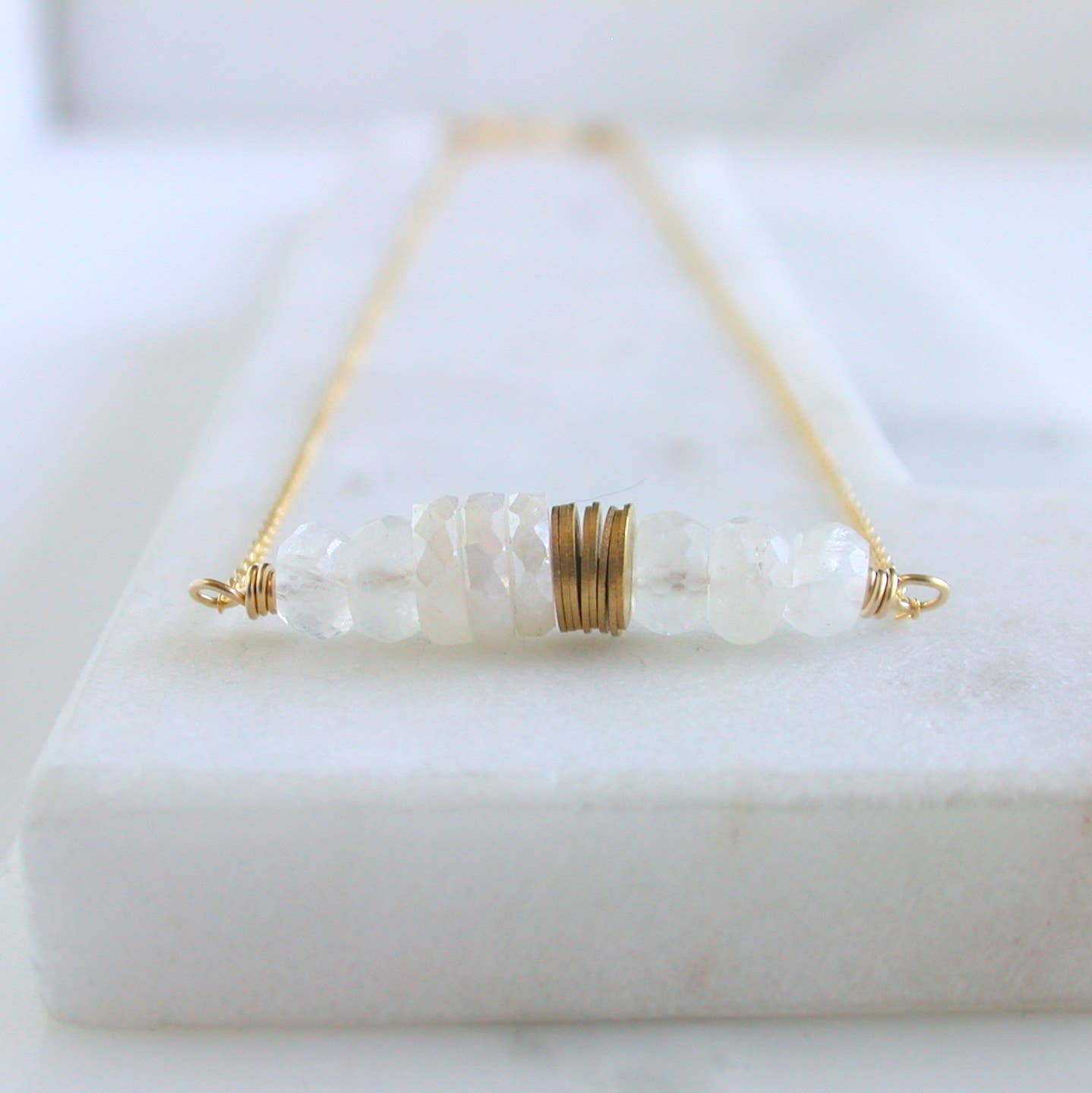 Moonstone Bar Necklace