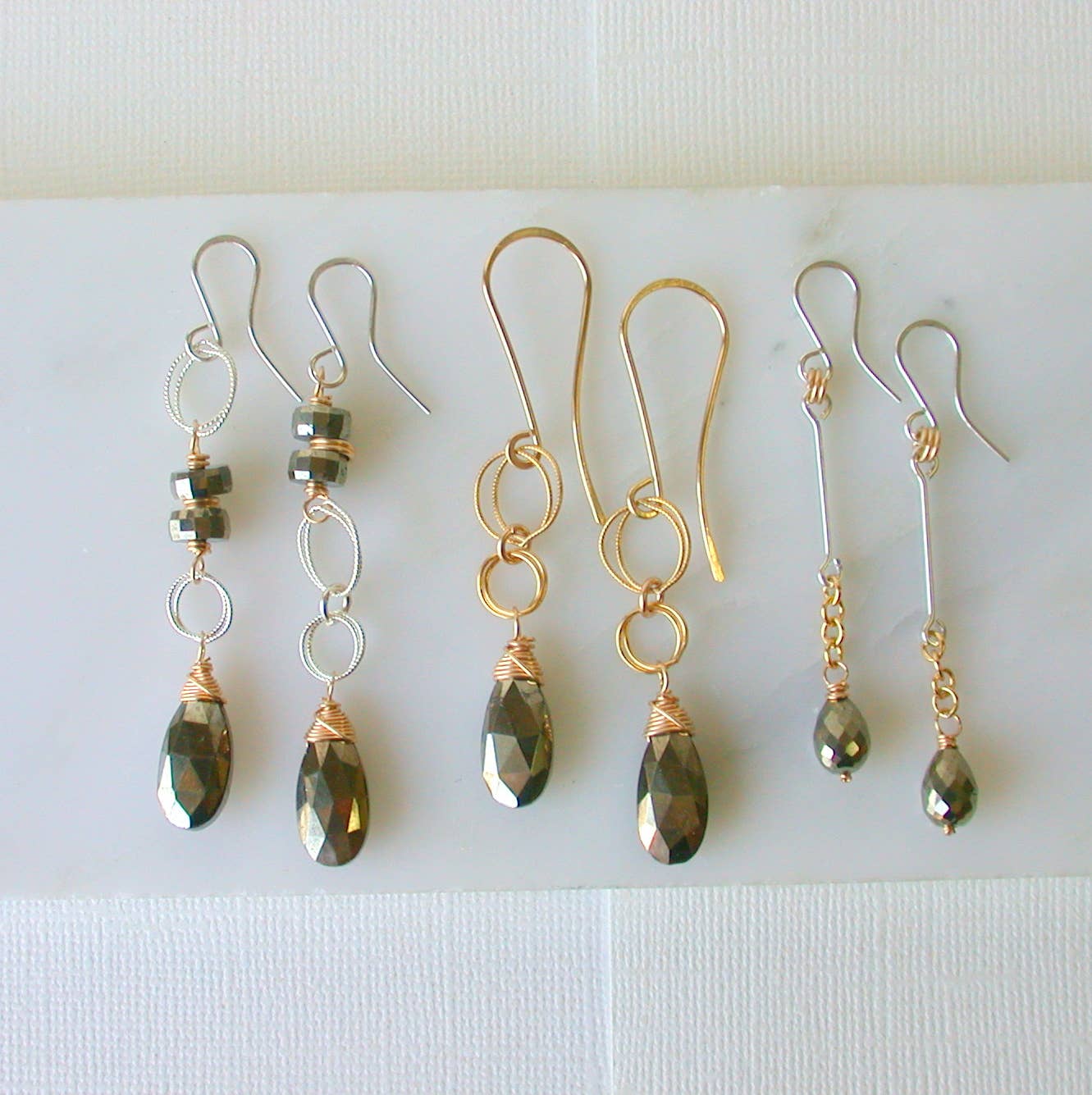 Pyrite Statement Earrings