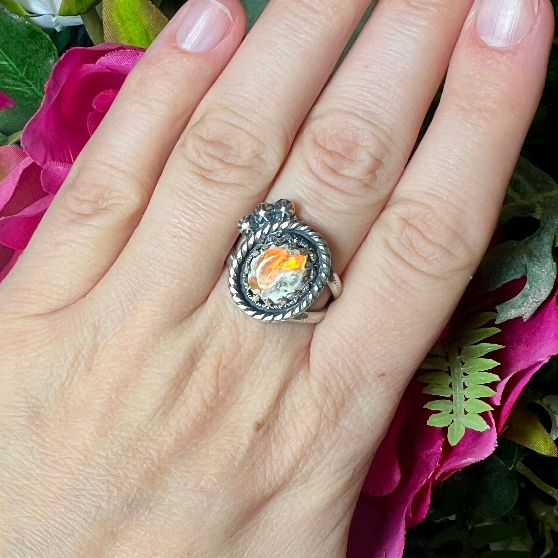 Mexican Fire Opal Ring