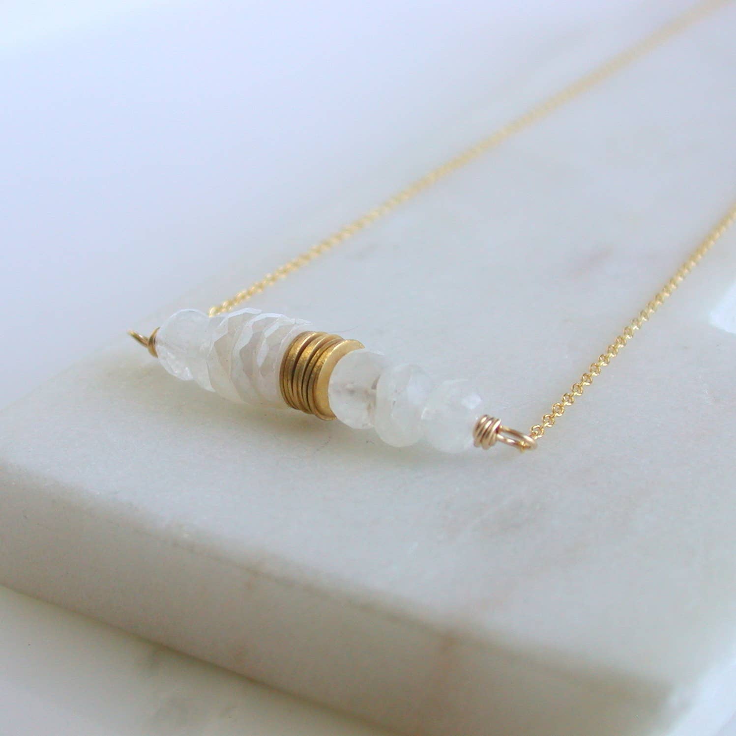 Moonstone Bar Necklace