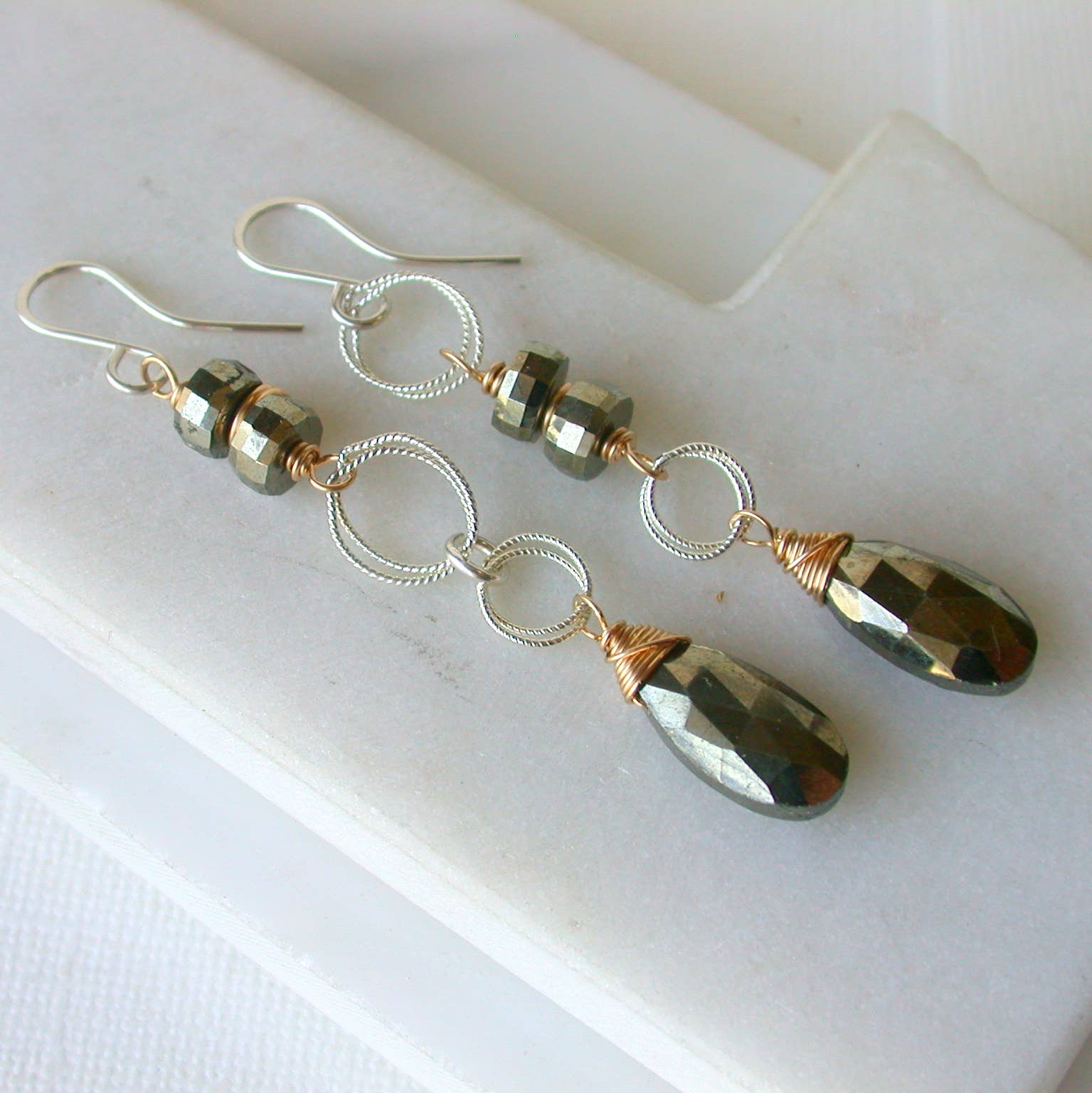 Pyrite Statement Earrings