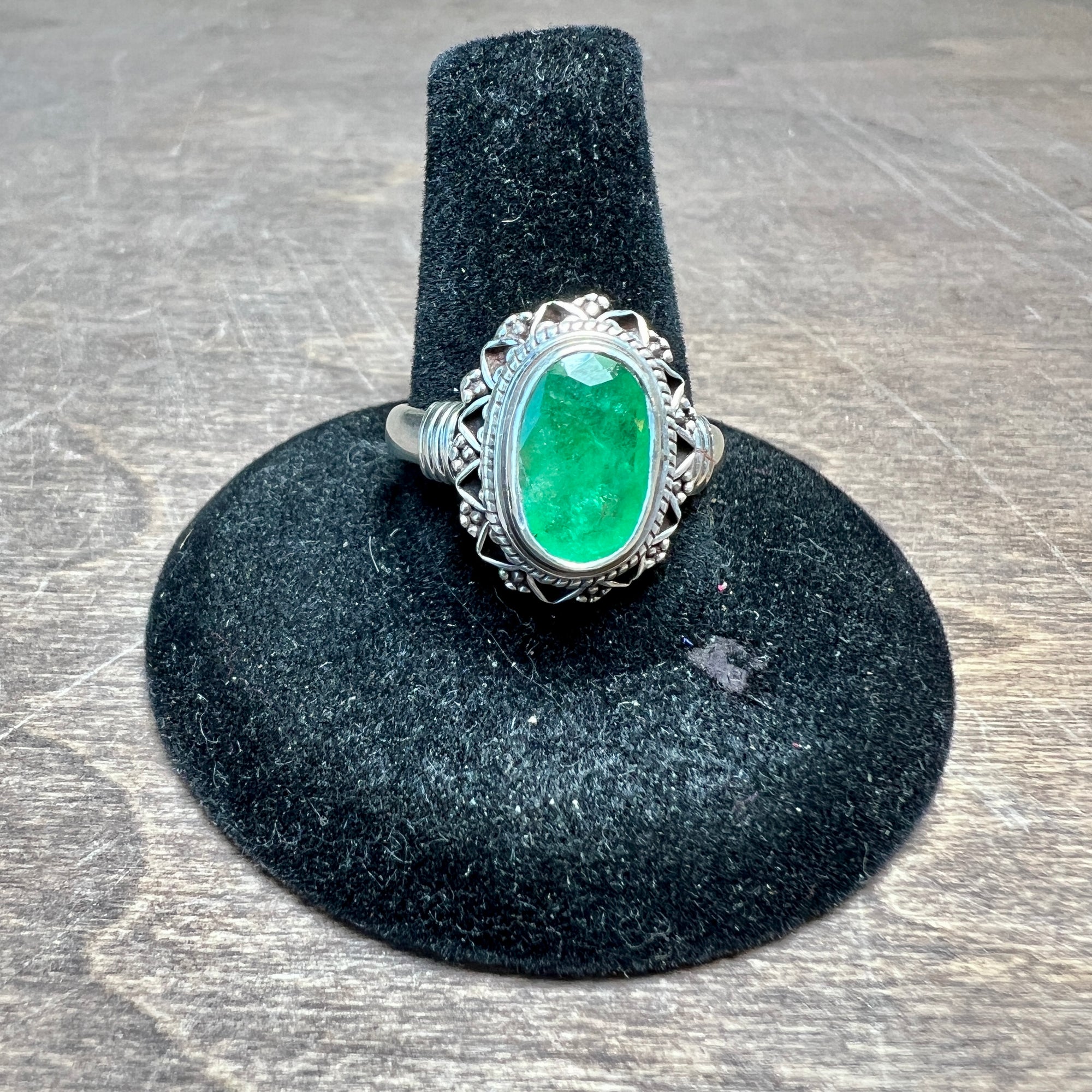 Real Indian Emerald Stone Sterling Silver Ring Valentine Gift Emerald Ring  Mens | eBay