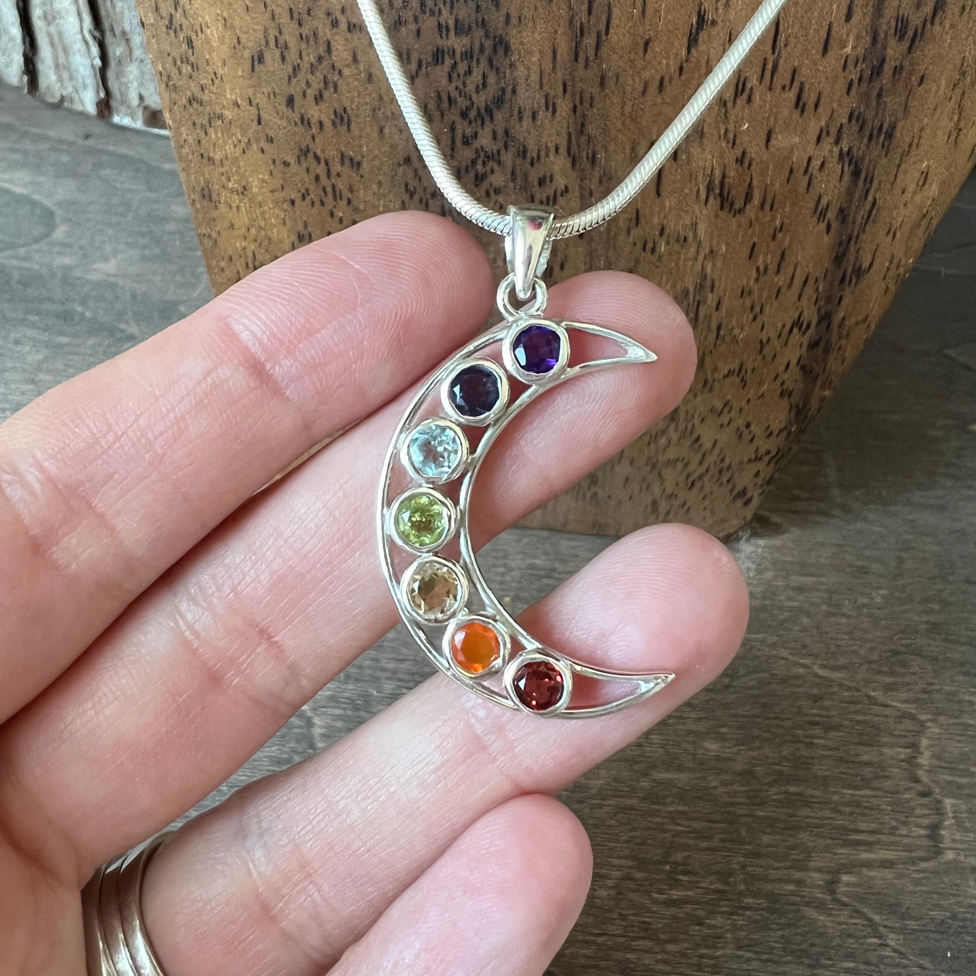 Chakra Moon Pendant