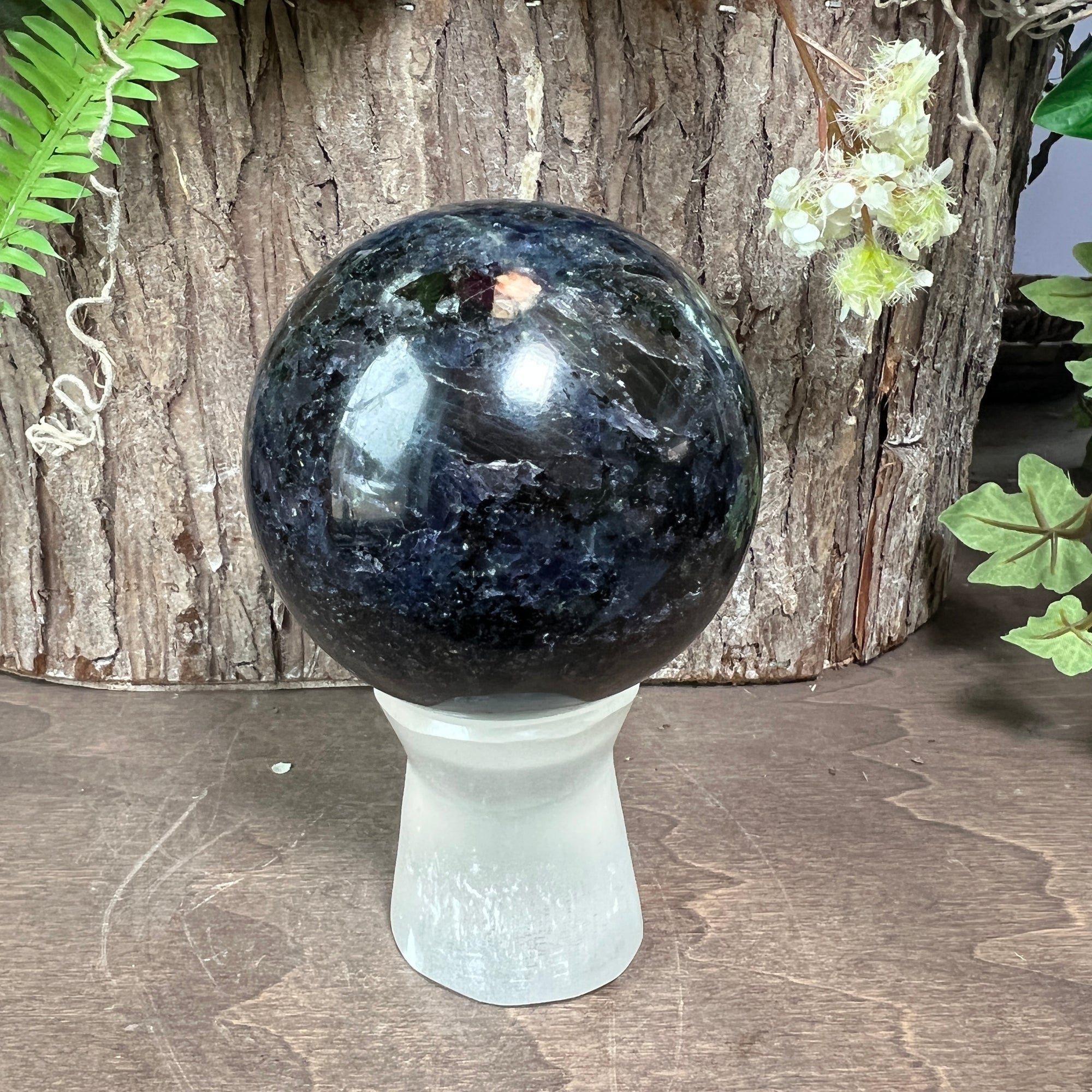 Iolite + Sunstone Sphere