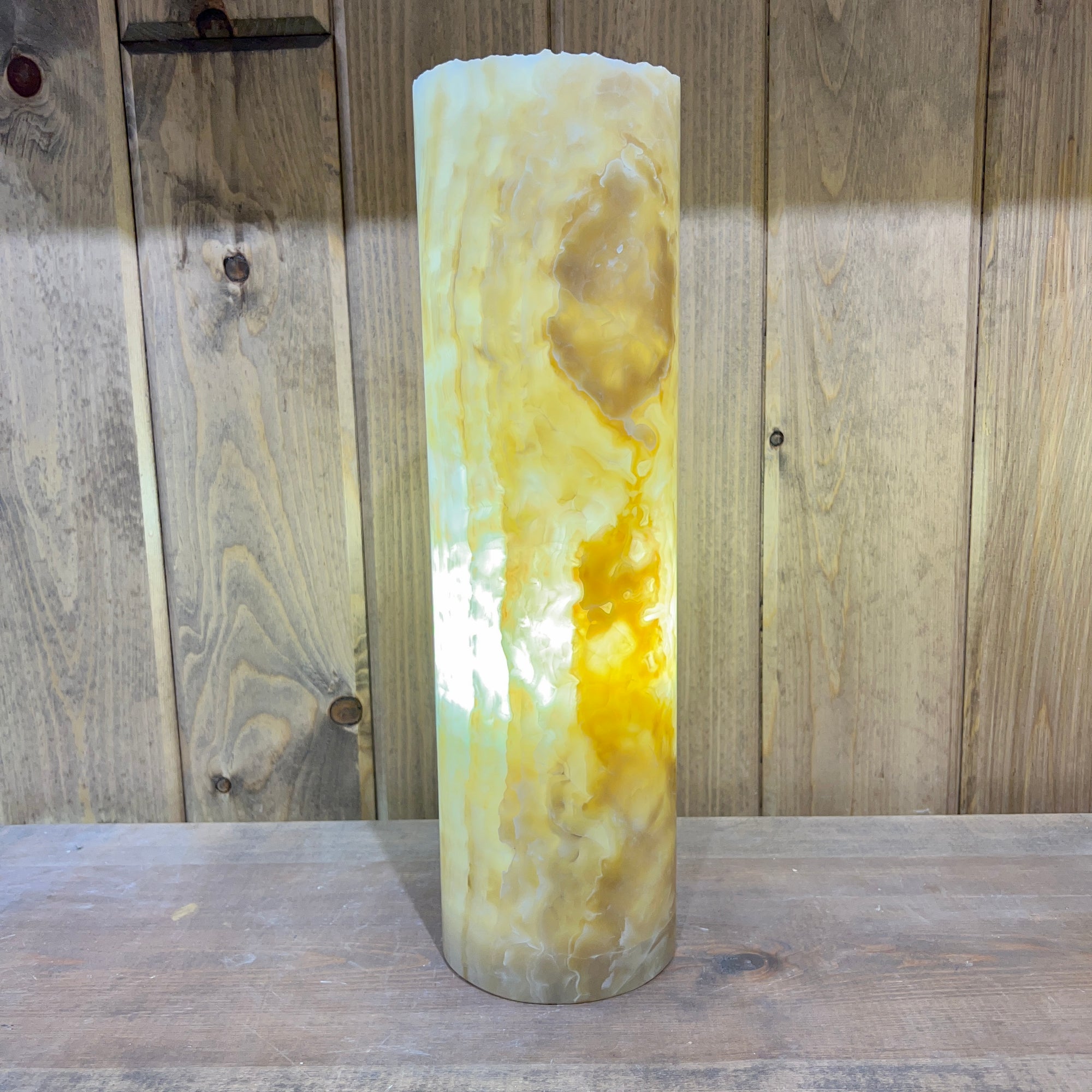 Amber Cylinder Onyx Lamp