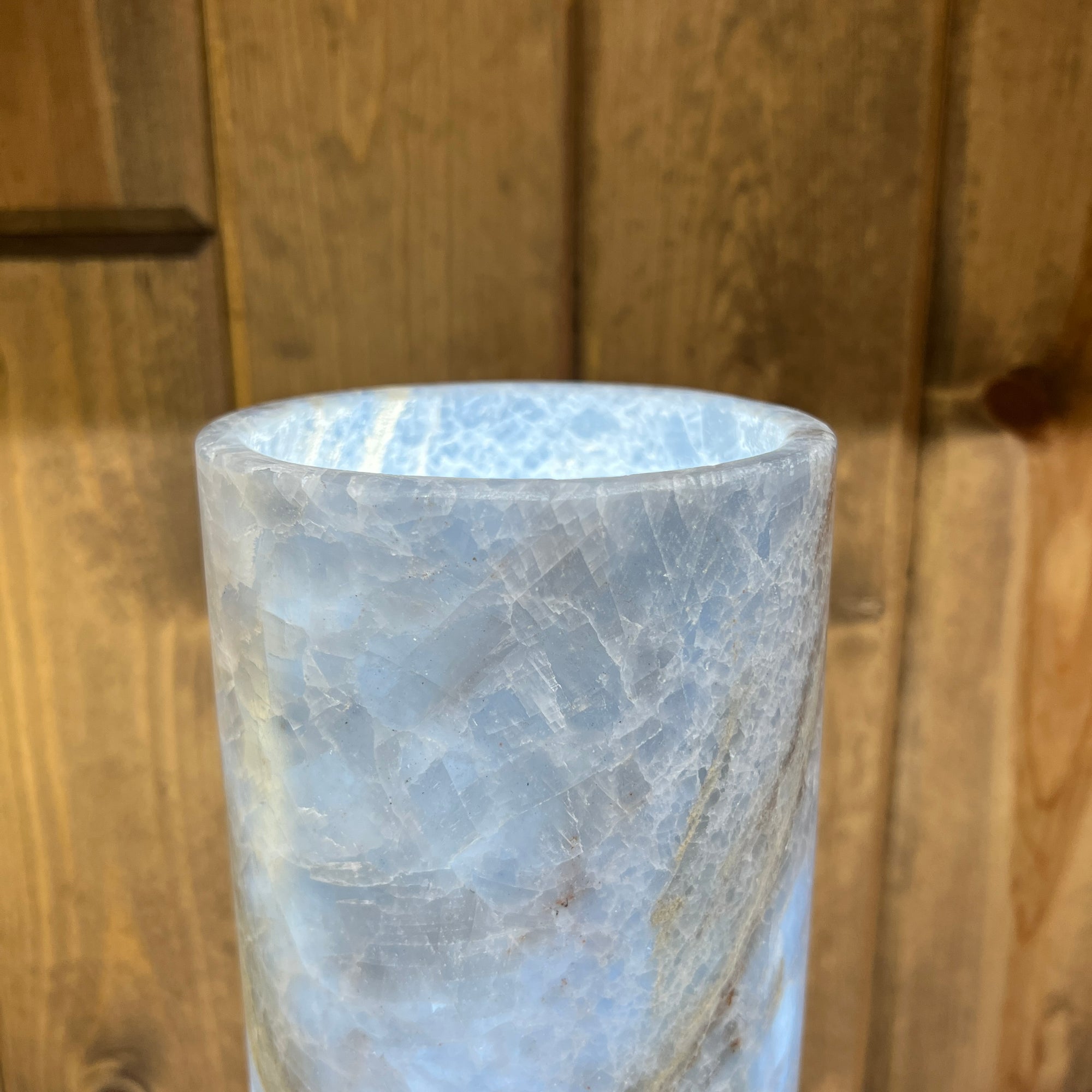 Blue Calcite Cylinder Lamp