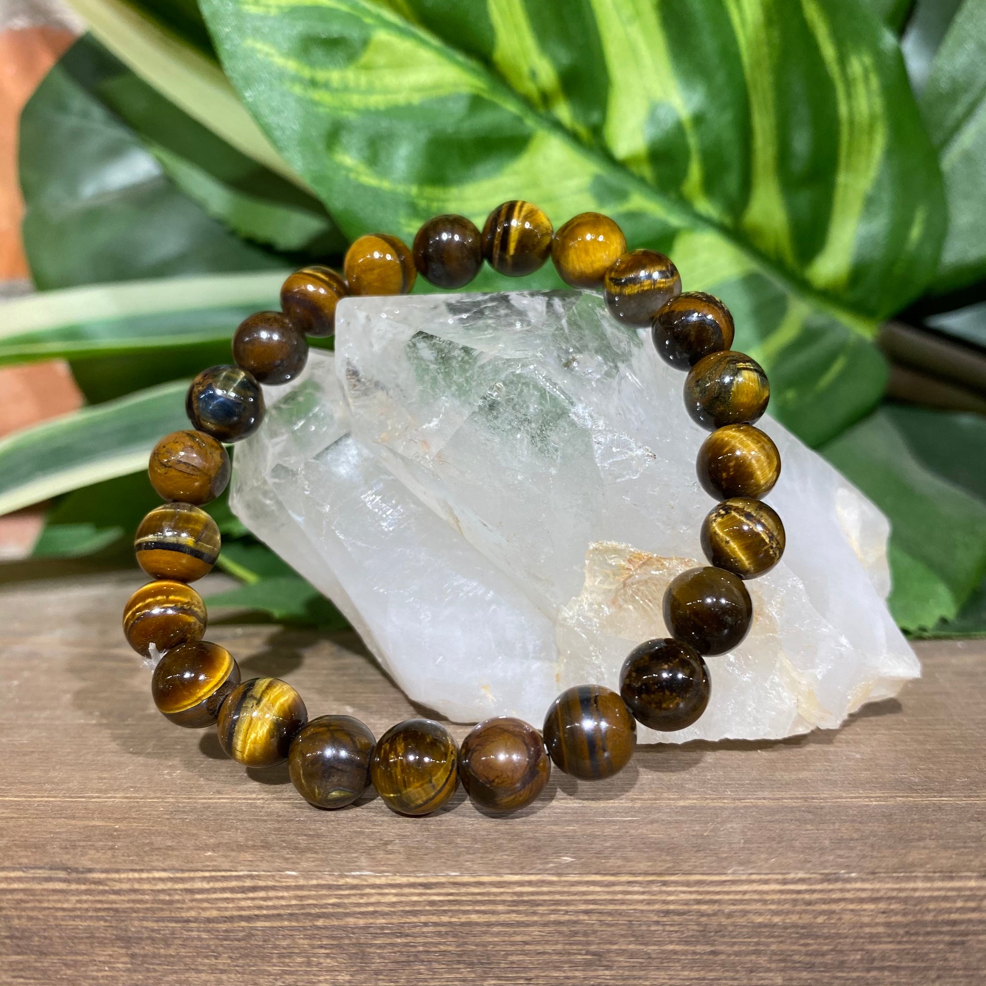 Tiger Eye Healing Crystal Bracelet | For Courage & Willpower | 8-MM Beads –  Seetara