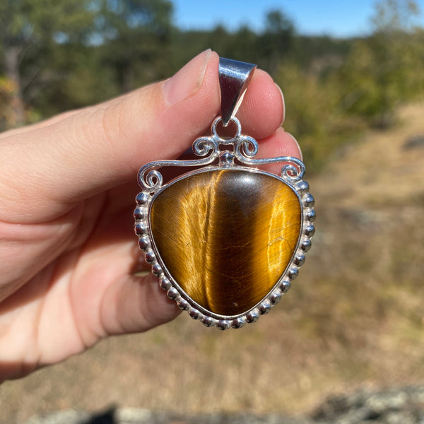 Tiger Eye Gemstone Handmade 925 Sterling Silver Gift Jewelry Pendant 2.68 v9K82 Tiger Eye Gemstone Handmade 925 Sterling Silver Gift Jewelry Pendant 2.68 v9K82