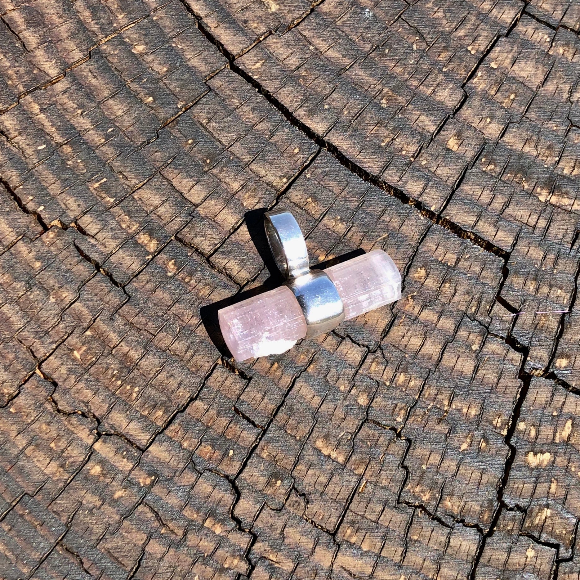 Pink Tourmaline Crystal Pendant