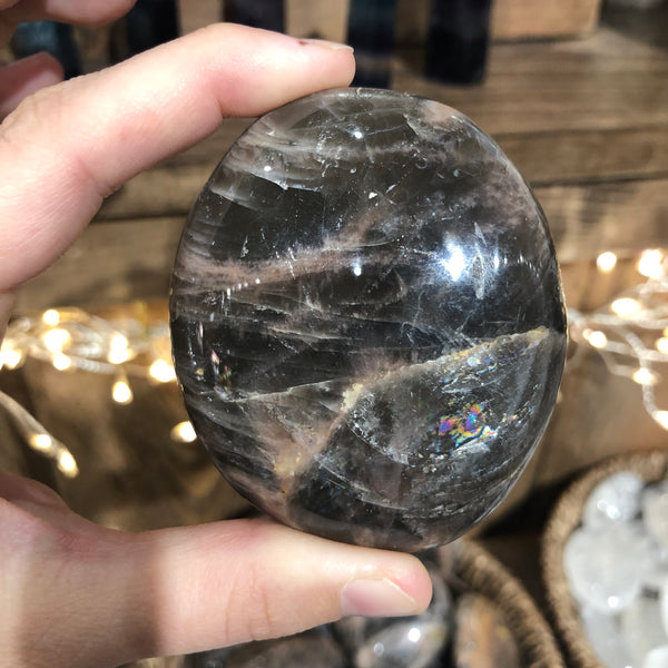 Black Moonstone Palm Stone - Things That Rock